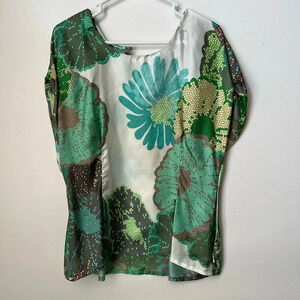 Paul & Joe Sister Green and Blue Silk Blouse